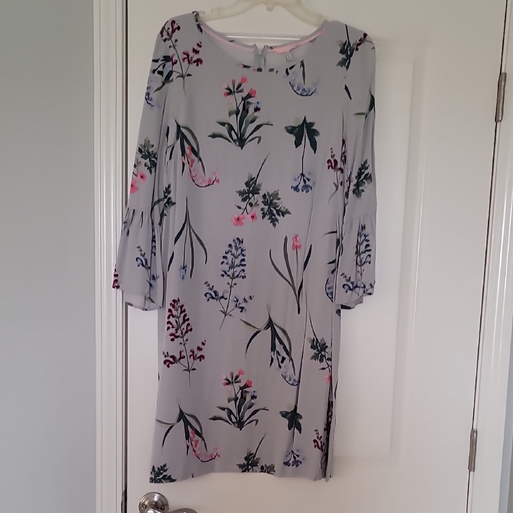 Joules Gray Sheath Dress with Bell Sleeves